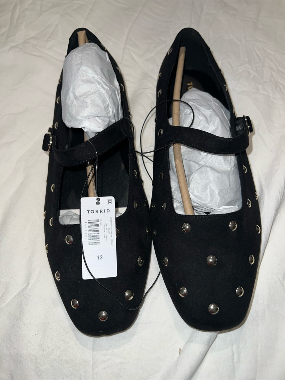 torrid Black Studded Mary Jane Flats with Buckle Strap